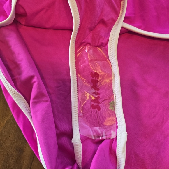 Skims Strapless Hot Pink Front Zip Swimsuit 4X - Picture 8 of 10